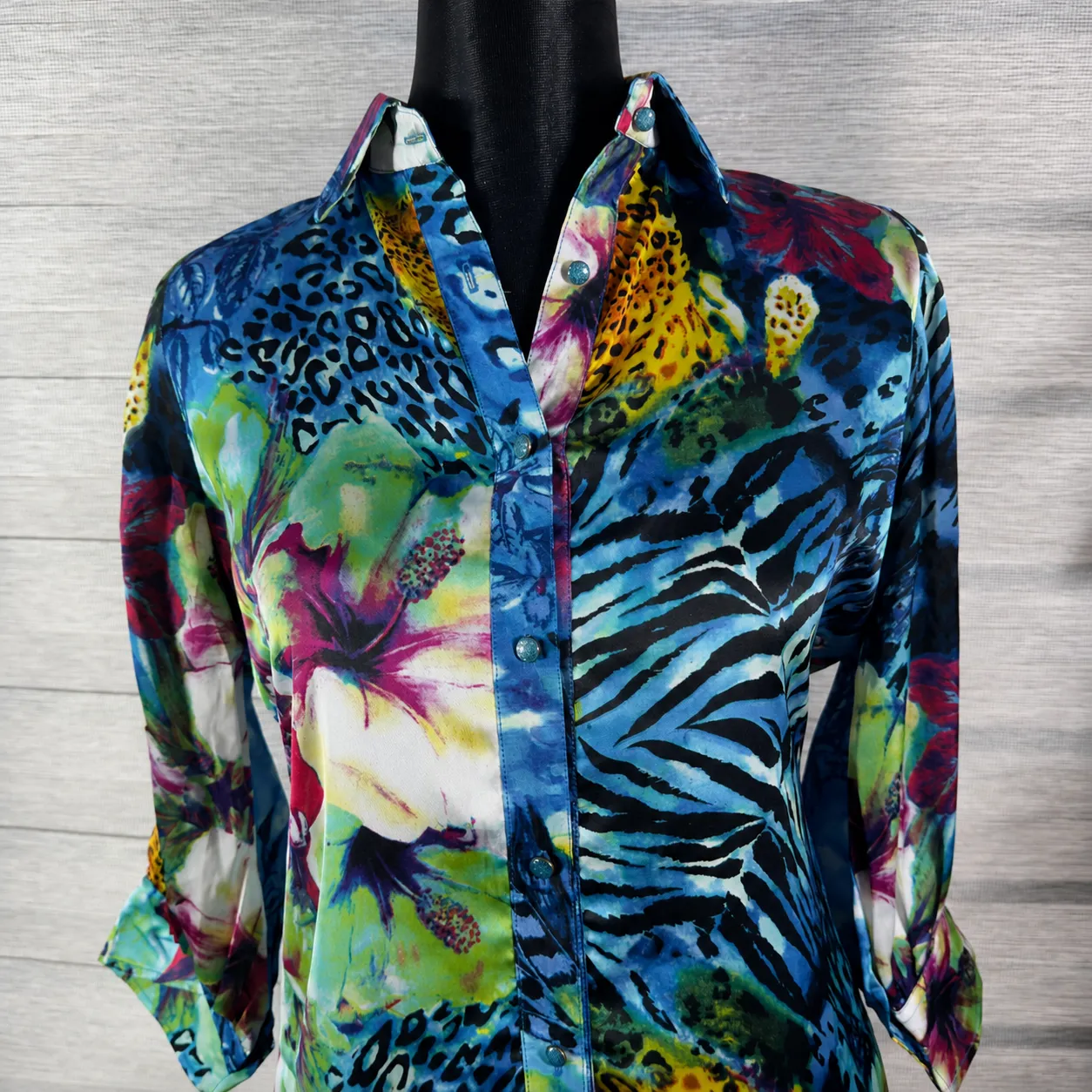Women's Multicolor Animal & Floral Print Shirt